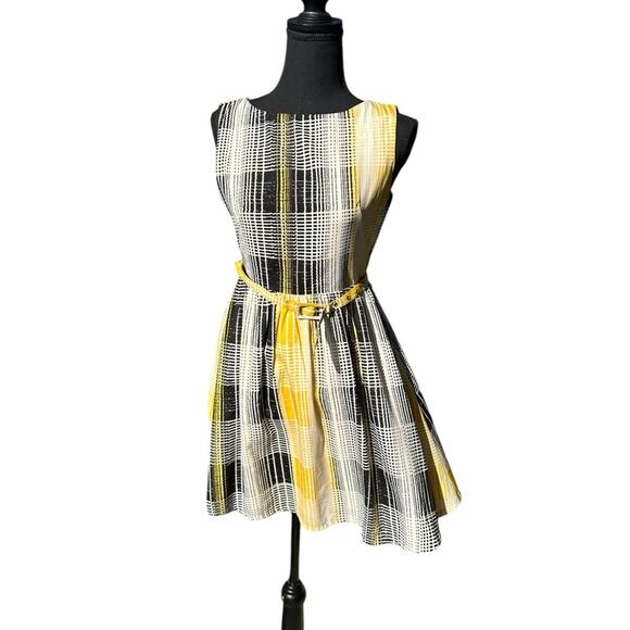 Banana Republic Size 0 yellow and black womens a line dress - Picture 1 of 9